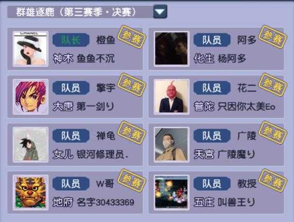 梦幻西游联赛战队阵容 阵容 战队 阵容