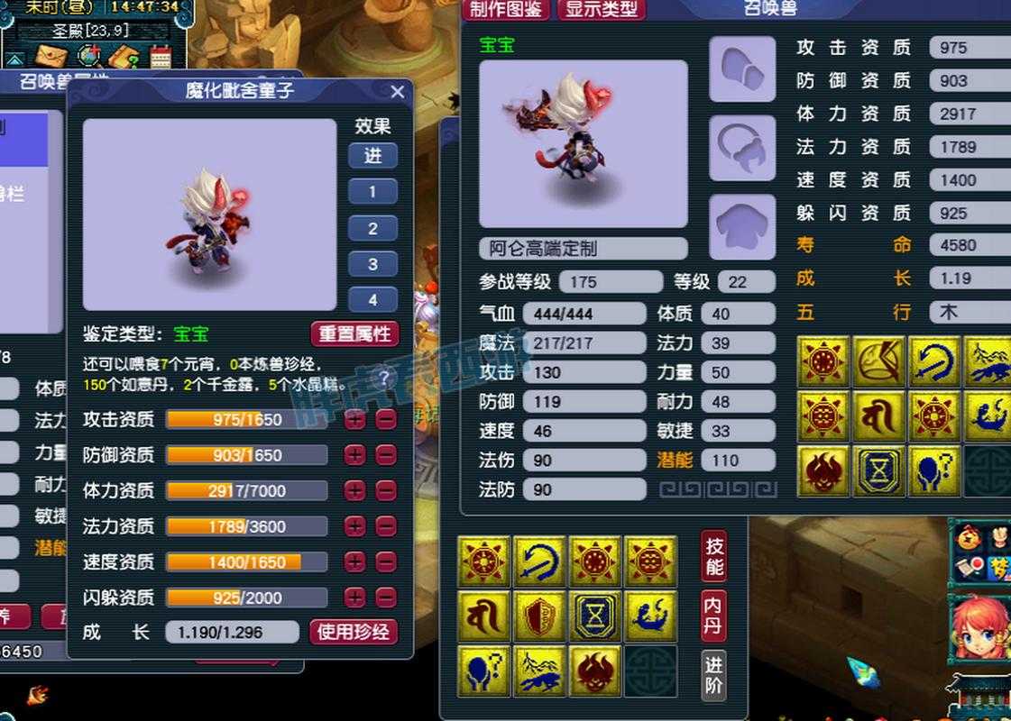 梦幻西游血宠需要的技能