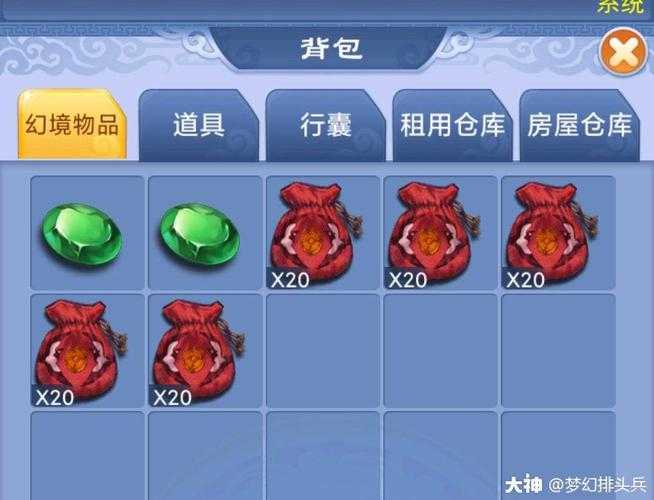 梦幻西游行囊最多有几个