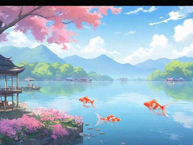 梦幻西游西湖处醋鱼 游西湖，西湖边 游戏