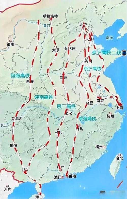 中国高铁网络覆盖全国主要城市